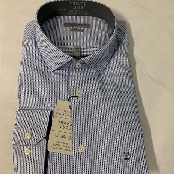 NWT Perry Ellis SLIM FIT DOBBY DRESS SHIRT Size: 2XL - Picture 6 of 8